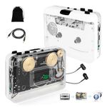 Janryzone Cassette Player-Cassette to MP3 Converter with Tape Converter Software- Auto Reverse ＆Clear Stereo Cassette Tape Player-Built-in Cool Copper Wheel Movement＆Earphone