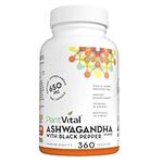 PlantVital Ashwagandha Capsules with Black Pepper 1300mg - Ashwagandha for Energy Increase and Memory Enhancement - Anti Stress and Sleep Aid Ashwagandha Supplement - 3 Months Supply - 360 Capsules