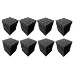 YGM Acoustic Foams® Turbo Acoustic Panels, 12" X 12" X 2", 50 Density Soundproofing Studio Noise, Echo Reduction and Absorption Panels, 3D Structure (Charcoal Black) (Set of 72)