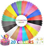 GEEETECH 3D Pen Filament Refills 20 Colors Total 656 Feet 3D Pen Refills 1.75mm 3D Pen PLA Filament Refills, Compatible with MYNT3D SCRIB3D 3D Printing Pen, High-Precision Diameter, No Clog, Safe