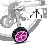HUASION Adjustable Bike Trainning Wheels Kids Bicycle Training Wheels Kit for 16, 18, 20, 22, 24 inch bike, Includes Stabilizers for Variable Speeds, Pink