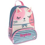 Stephen Joseph Personalised Child Backpack with Cat Design Personalised Girl Kid Backpack