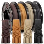 3D Printer Filament Bundle, Pla Filament Wood Filament, White Pine Wood, Sandal Wood, Yellow pear Wood and Ebony Wood Filament 1.75mm, 250g X 4 Pack,(20% Wood Powder+80% PLA+)