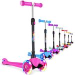 BELEEV A1 Scooter for Kids Ages 2-6, 3 Wheel Kick Scooter for Toddlers Girls Boys, 4 Adjustable Height, Lean to Steer, Light up Wheels, Wide Deck, Easy to Assemble, Lightweight Scooter for Children