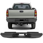 OCPTY Rear Bumper fit for 1999-2007 for Chevy Silverado and for GMC Sierra 2500HD and 3500 Pickup With License Plate Lights,Black