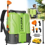 SYLSTAR 16L Battery Powered Knapsack Sprayer, 120PSI Cordless Backpack Sprayer Compatible with DeWalt and Milwaukee 18V Batteries,Weed Sprayer with 5 Nozzles,2 Wand,2.6 Ah Battery for Garden&Lawn Care