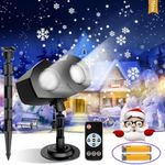 Snowflake Projector Lights Outdoor with Remote Control, Christmas Snowflake Projector Lights, IP65 Waterproof Snowfall Landscape Light Christmas Projector Gift for Holiday,Garden