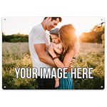 Personalised Photo Sign, Custom Garden Signs with Photo, Shed Signs Personalised with Photo, Metal Wall Plaque Photo, Small