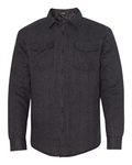 Burnside Men's 8610 Quilted Lined Button up Flannel Jacket (Medium, Charcoal)