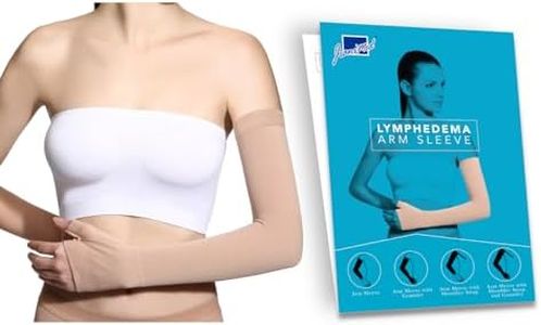 JianiMed Lymphedema Arm Sleeve with Gauntlet–Graduated Compression, 20-30, Blood Circulation, Arm Support for Swelling, Taiwan Excellence, 1 PC