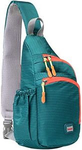 Lecxci Outdoor Chest Sling Bag Lightweight Waterproof Backpack for Kid/Man/Women(M,cyan-green)