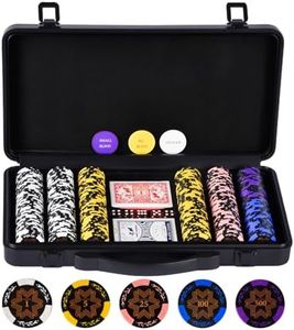 CONTINUE 14g Clay Poker Chips Set for Texas Hold’em,Casino Chips Set with 300PCS Numbered Chips,Waterproof Cards,High-end ABS Chip Case with Double Core,Ideal Gifts for Poker Players