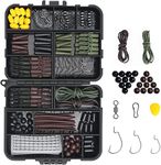 Vicloon 272 Pcs Carp Fishing Tackle in Box, Fishing Accessories Kit Including Fishing Hooks, Safety Clips Hooks, Fishing Line Beads, Boilie Stops, Corn, Tubing and other Accessories