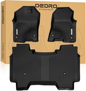 OEDRO Floor Mats Custom Fit for 2019-2024 Dodge Ram 1500 Crew Cab (New Body), with 1st Row Bucket Seats, No Rear Under-seat Storage Box, Black TPE All-Weather Includes 1st, 2nd Row Full Set Liners