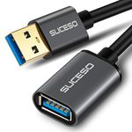 SUCESO USB 3.0 Extension Cable 2M USB 3.0 Type A Male to Female 5Gbps Data Sync USB Extender Cord Compatible with Printer, Scanner, Keyboard, Oculus Rift, Hard Drive,PS VR,HTC Vive,Card Reader, Camera