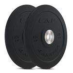CAP Barbell 15 LB Olympic 2-Inch Pro Bumper Weightlifting Plate - Pair | Black