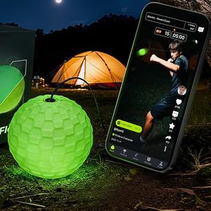 GlowFlex™ Reflex Ball with Counter App, Glow-in-the-Dark | TekXYZ® Online Community for Boxing Ball, Ideal for Coordination, Stress Relief, Home Workouts & Fitness | Stocking Stuffer Gift for All Ages
