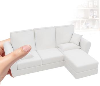 Miniature Dollhouse Couch 1:18 Scale Furniture Modern PLA Sofa for Mini Decor, Lightweight Doll Sofa for Play & Display, Tiny Couch for Dollhouse Living Room, Kids Gift & Collectors Room
