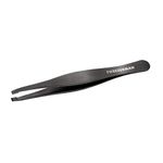 TWEEZERMAN Gear Straight Tweezers for Men with Fish Body Made of Stainless Steel, Black