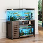 GarveeHome 55-75 Gallon Fish Tank Stand, Heavy Duty Aquarium Stand with Power Outlet and Cabinet for Fish Tank Accessories Storage(Fish Tank Not Included.)