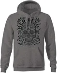 RED DEVIL CLOTHING Sugar Skull Hoodie Men Pull-On Long Sleeve Gunmetal Heather