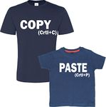 Edward Sinclair Father's Day Medium Navy t-Shirt Set for Father and Son 'Copy and Paste' (Please Input The Sizes in The Gift Message Box). an T-Shirt Set.