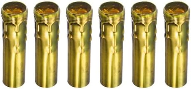 MECCANIXITY Candle Socket Covers, 4 Inch Tall Chandelier Sleeves Bulb Light Base Holder, Gold Bronze Pack of 6