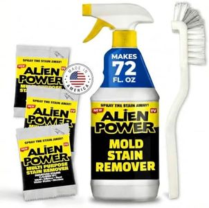 Alien Power 72 Fl Oz Instant Stain Remover Spray for Mold and Mildew and Grout, All Purpose No-Scrub Cleaner for Bathroom & Household Surfaces, Tiles, Wall, Black Mold & Washing Machines - 3 Pack Set