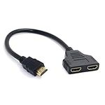 Cablecc HDMI Male to 2 HDMI Female 