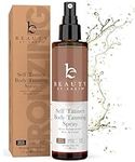 Beauty By Earth Self Tanner Spray - USA Made With Natural & Organic Ingredients for a Natural Looking Glow, Non Toxic Gradual Spray Tan, Sunless Tanner Body Mist for Women & Men, Fair to Medium