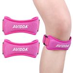 AVIDDA Patella Tendon Knee Support Strap 2 Pack,Adjustable Knee Brace&Knee Pain Relief Support Strap for Women and Men Dancing,Weight Lifting,Squats,Ride a Bicycle,Hiking Running