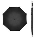 FlairFinds Golf Umbrella 37 Inch, Large Windproof Automatic Open Over sized Rain with Double Canopy Umbrellas 8 ribs and open for Men, Women (BLACK)