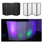 HECASA DJ Foldable Facade Portable Event Booth Screen White/Black Scrim Metal Frame Booth w/Travel Bag Case