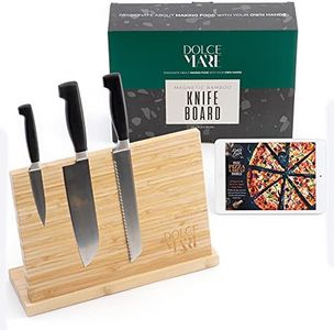 DOLCE MARE Blocco portacoltelli magnetico con magnete extra forte - Portacoltelli XXL per i tuoi coltelli da cucina o posate - Blocco portacoltelli in legno di bambù senza coltelli