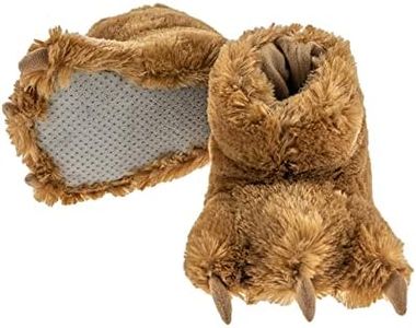 Brown Bear Paw Animal Paw Slippers for Kids and Adults by LazyOne | Fun Fuzzy Costume Footwear (Large)