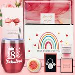 NADSSJL 18th Birthday Gifts for Girls, Happy 18th Birthday Hampers for Her, Personalised 18th Wine Tumbler Gift Set, and 18th Birthday Presents for Women, Best Friends, Bestie, Sister, and Daughter