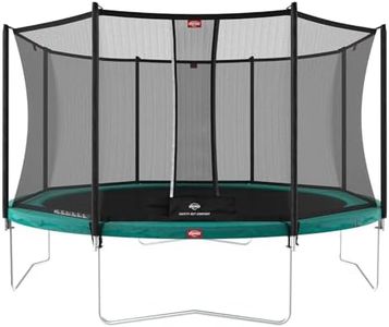 BERG Favorit Trampolin Ø 330 cm grün | Safety Net Comfort Sicherheitsnetz | rundes Gartentrampolin für Kinder | Airflow Sprungtuch | SoloSpring Federn | UV‑beständige Randabdeckung