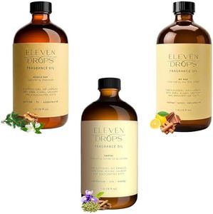 Eleven Drops My Way, Santal & Bougie 540 Fragrance Oil Trio Bundle | Long Lasting Scent Reed Diffuser Oil for Home, Office, Hotel, Car & Linen Spray | Pet Friendly IFRA Compliant, 16 oz