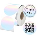 Direct Thermal Labels Stickers Round Watercolor Round Small Business Thermal Stickers 2 Inch Multi-Purpose Thermal Sticker Labels Inventory, Color Coding, Address, Name Tag 500 Pcs/Roll (2 Inch)