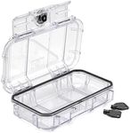 Seahorse 56 Portable Waterproof Dry Box Hard Protective Micro Case - Mil Spec/USA Made / IP67 Waterproof/Lockable/Airtight/Smell Proof - for Hand Tools, Knives, Hobby Tools, Ammo Boxes (Clear)