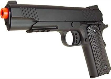 Double Eagle M291 Metal Spring Pistol w/ Accessory Rail, Black 1911