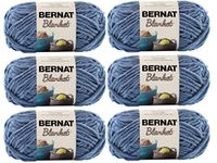 Bernat Blanket Yarn (6-Pack) Super Bulky #6 5.3 oz 108 Yds ea (Country Blue/106)