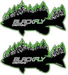 Black Fly Bass Fishing Stickers 5" 