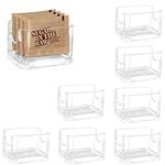 UOIENRT 8Pcs Sugar Packet Holder, Transparent Acrylic Sugar Packets Tea Bag Organizer for Restaurant, Hotel, Coffee Bar, Table, Office