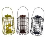 Pack of 3 x Squirrel Proof Hanging Wild Bird Feeders - Nut, Seed & Fat Ball