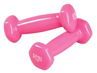 SPRI Deluxe Vinyl Dumbbells (Pink, 1-Pound, Set of 2)