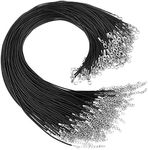 KUUQA 120 Pcs Waxed Necklace Cord with Clasp 20 Inches Black Necklace Cord for Necklace Bracelet Jewelry Making