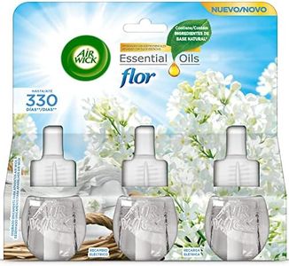 Air Wick Essential Mist - Recambio de Ambientador Difusor de Aceites Esenciales con Aroma a Peonia y Jazmín, Multicolor, 3 x 19ml