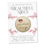 Maise & Rose Pocket Hug Niece Token | Gift For Niece | Thinking Of You | Miss You | Pocket Hug From Auntie | Cheer Up Gift | Letterbox Gift | Niece Birthday | TKN