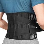 Back Support Belt for Ultimate Relief: Adjustable Lumbar Brace with Anti-Skid Design, 6 Stays, and 16-Hole Air Mesh for Sciatica, Herniated Disc, and Heavy Lifting (Medium) (Waist: 75-95 cm)